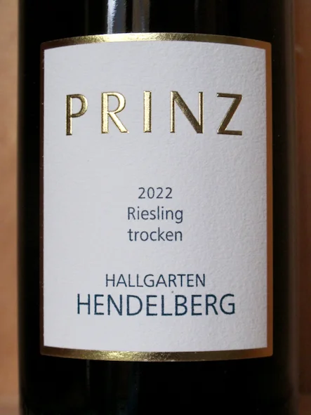 Prinz Hallgartener Hendelberg Riesling trocken 2022