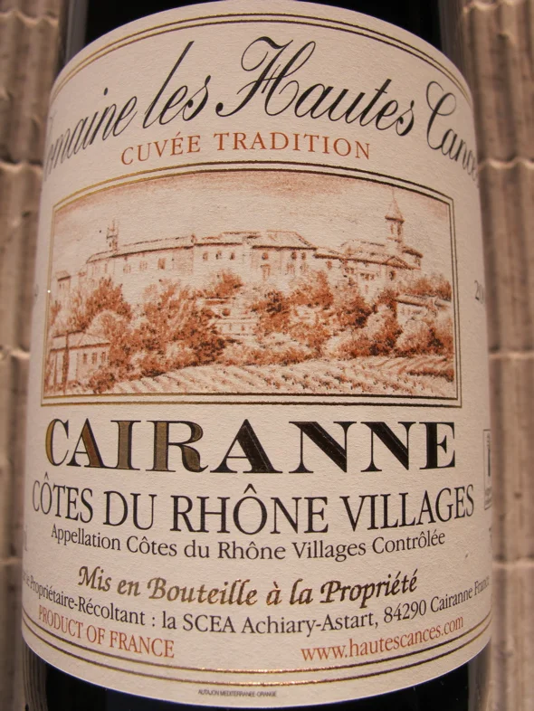 Les Hautes Cances Cairanne 'Cuvée Tradition' 2016
