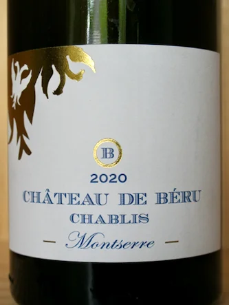 Château de Béru Chablis 'Montserre' sans soufre ajouté 2020